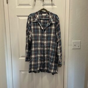 Joan Rivers Blue Plaid Shirt